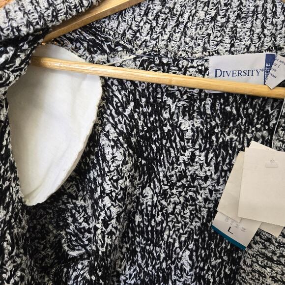 Diversity Petite Womens Deadstock Vtg 90s Cabincore Cozy Chunky Knit Cardigan L - Picture 6 of 10